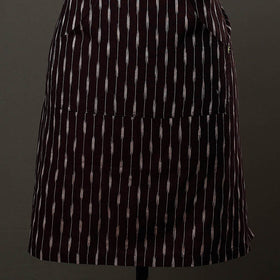 Brown Pochampally Ikat Weave Cotton Apron with Pocket 