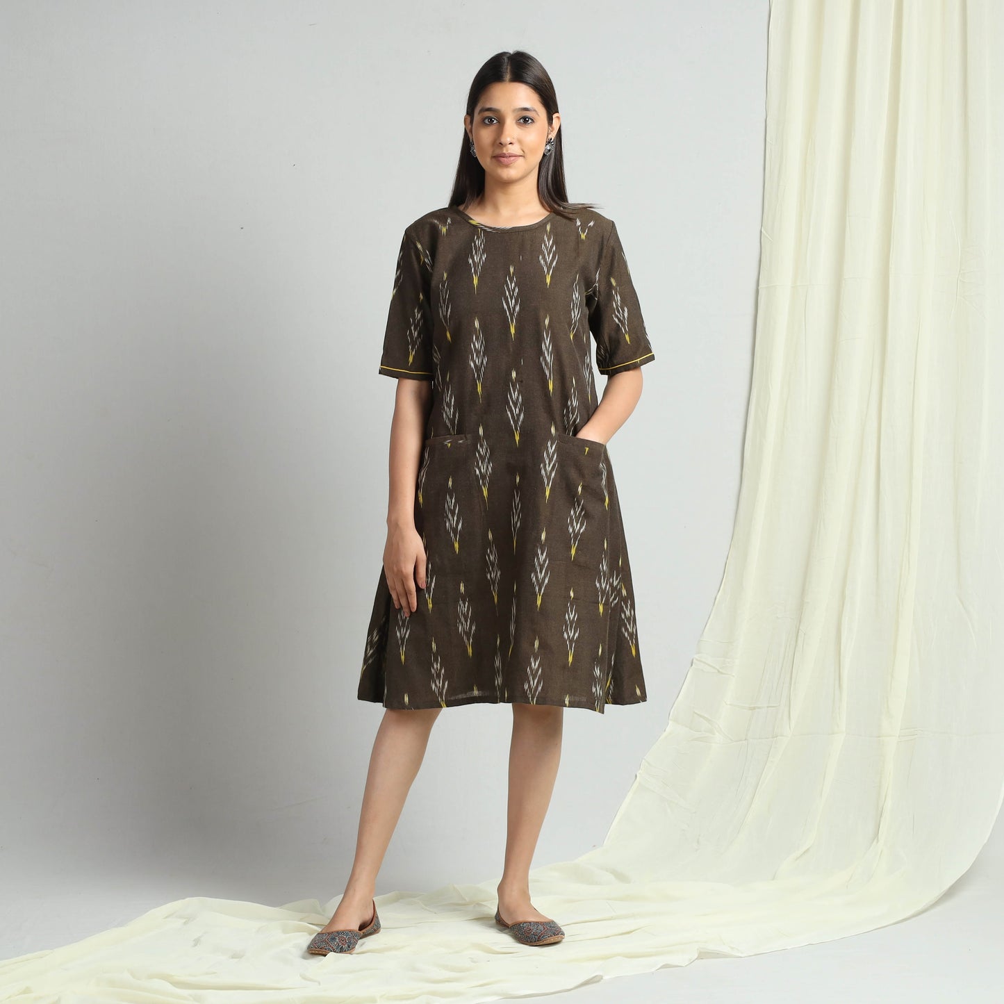 Buy Pochampally Ikat Weave Cotton Dress Online l iTokri.com