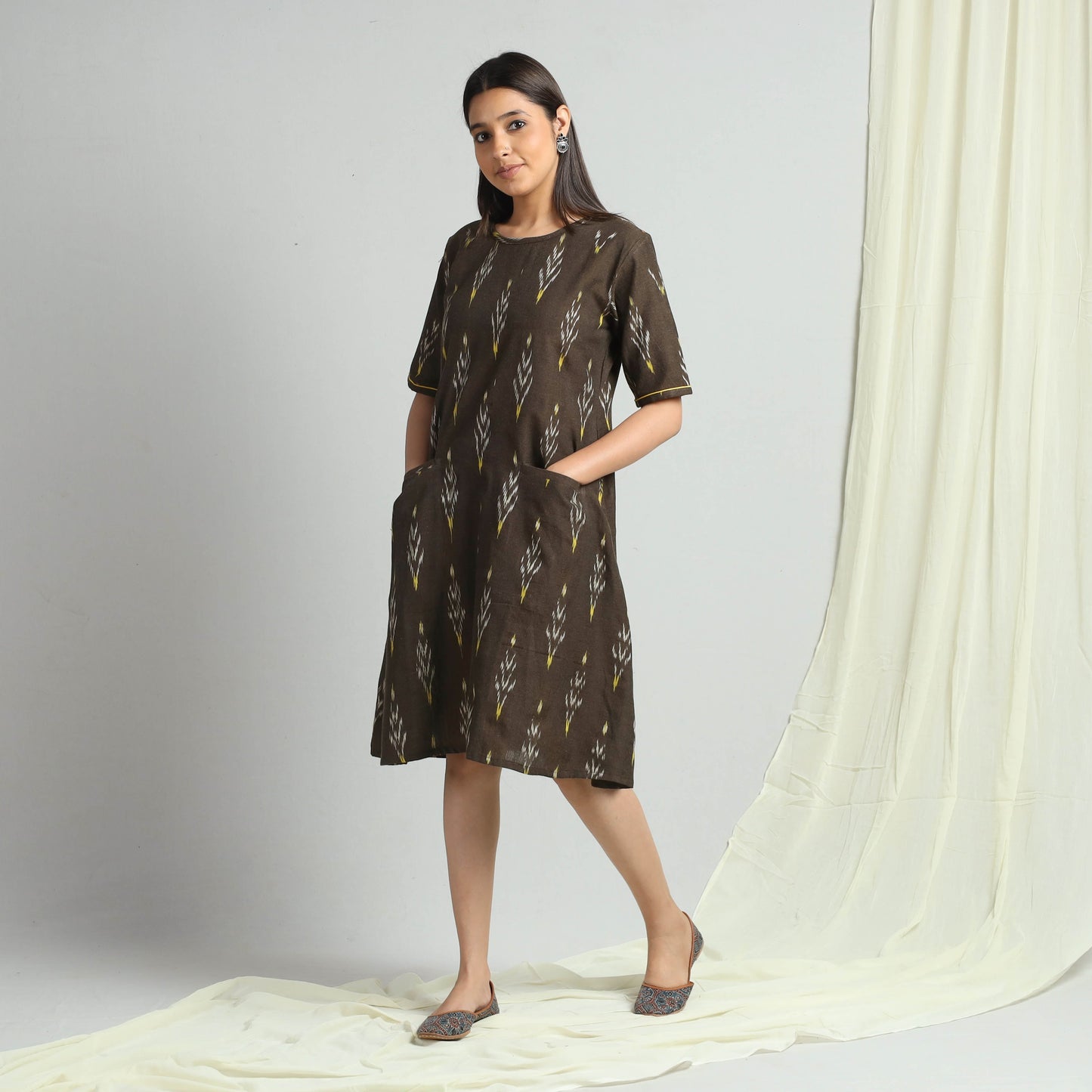 Buy Pochampally Ikat Weave Cotton Dress Online l iTokri.com