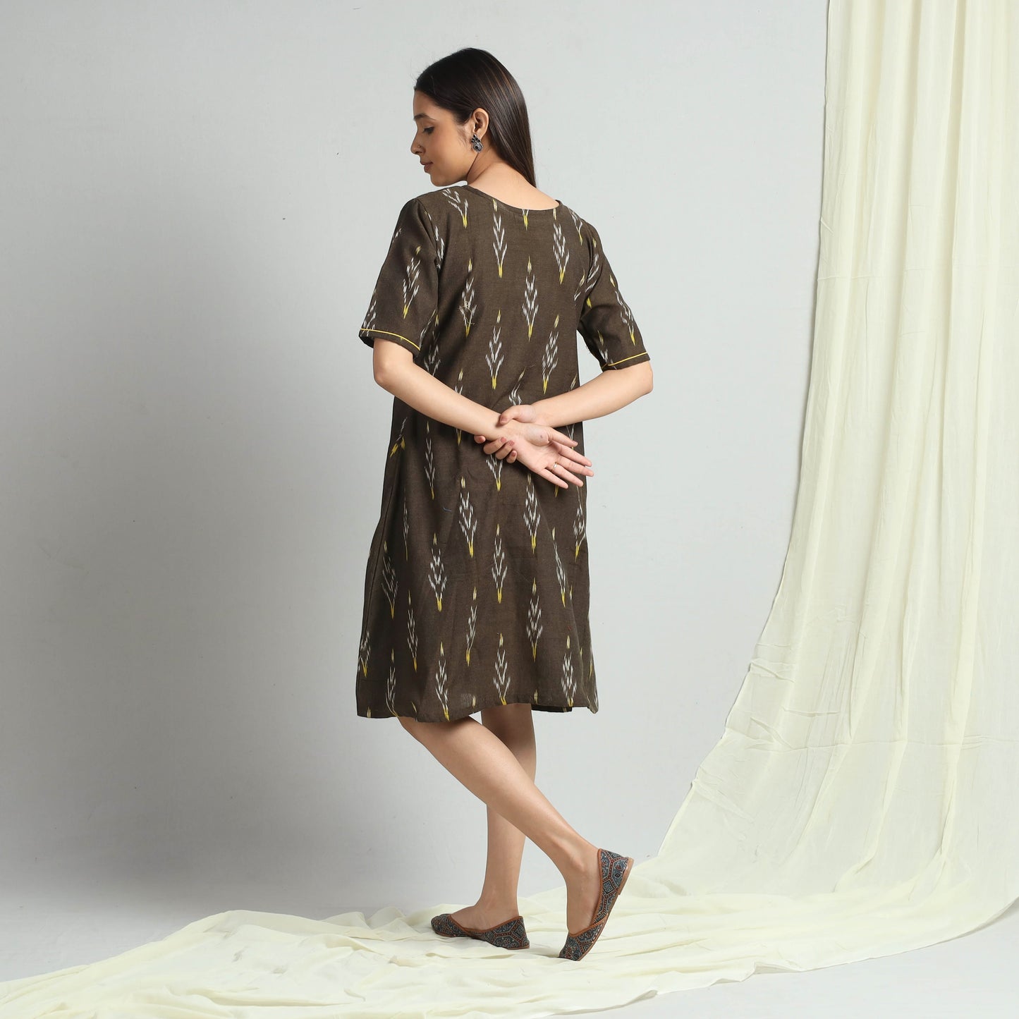 Buy Pochampally Ikat Weave Cotton Dress Online l iTokri.com