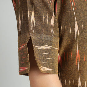 Brown - Pochampally Ikat Weave Cotton Dress