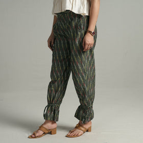 Brown - pochampally ikat weave cotton elasticated pant 11