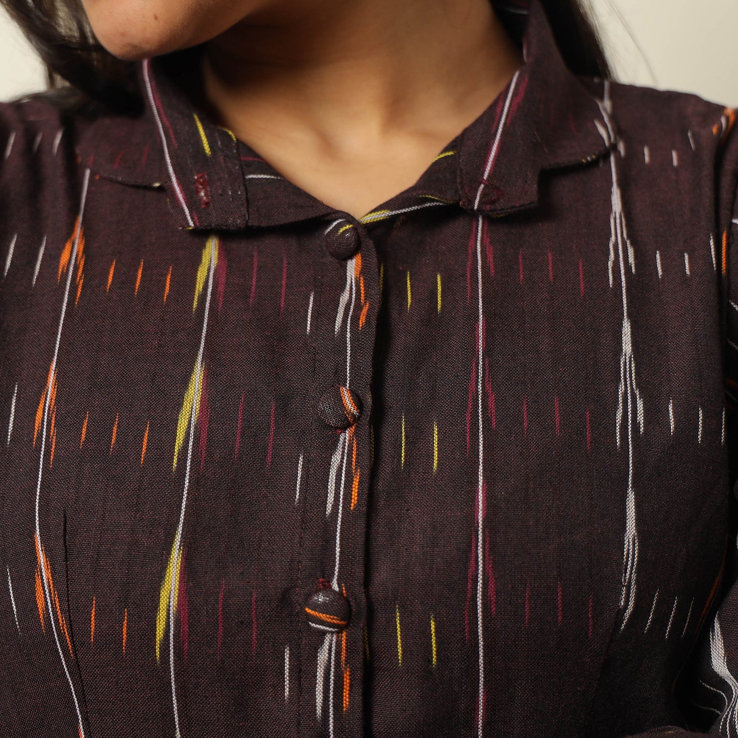 Buy Pochampally Ikat Weave Cotton Flared Dress 09 Online l iTokri.com