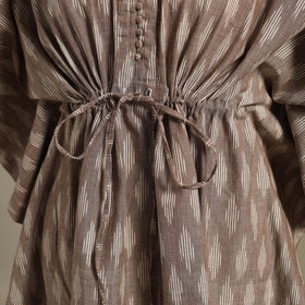 Brown Pochampally Ikat Weave Cotton Kaftan (Medium)