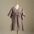 Brown Pochampally Ikat Weave Cotton Kaftan (Medium)