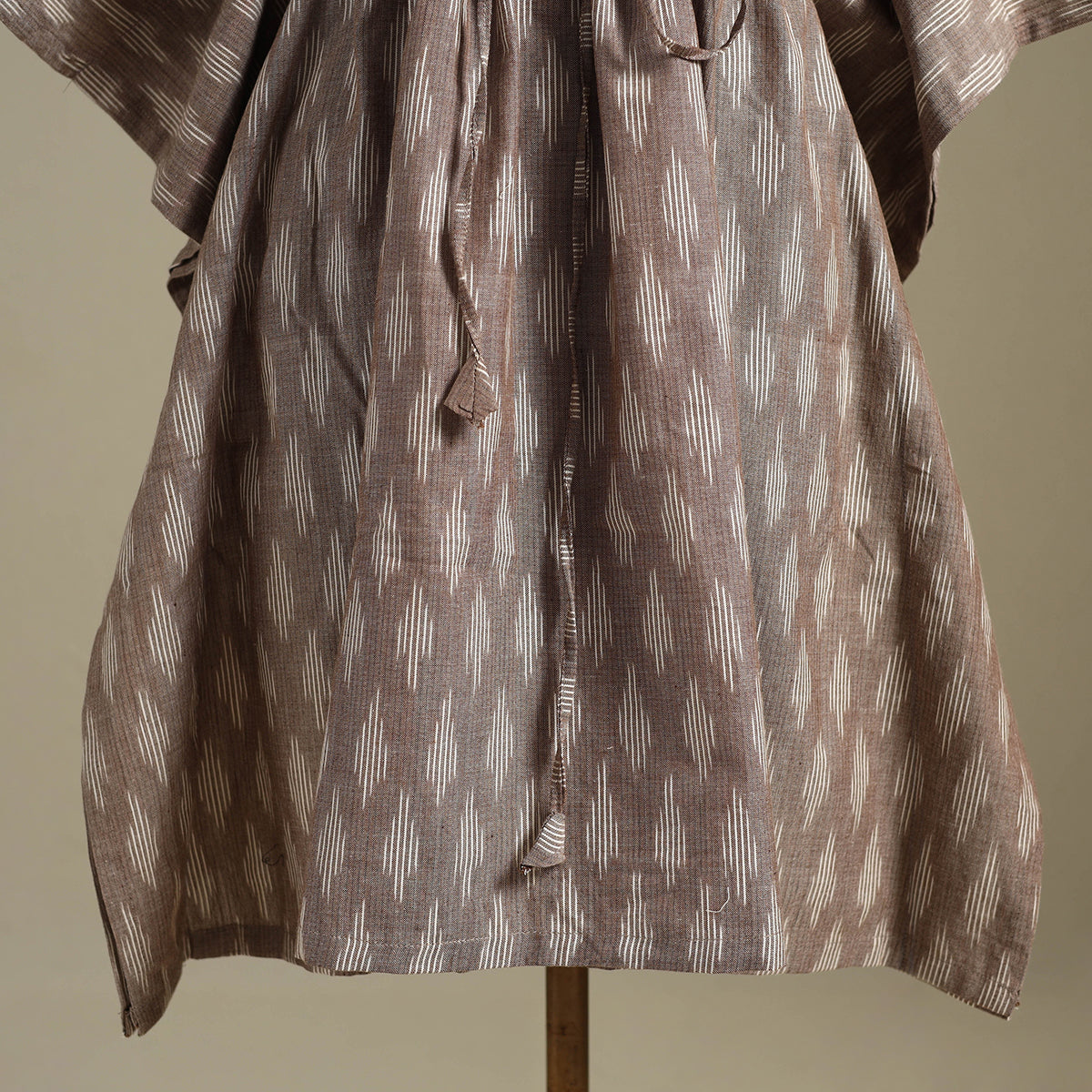 Brown Pochampally Ikat Weave Cotton Kaftan (Medium)