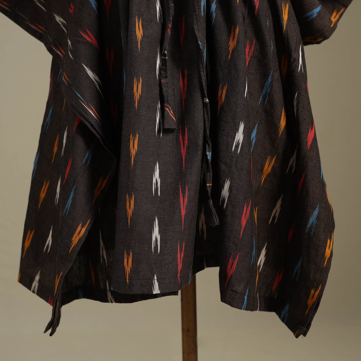 Brown Pochampally Ikat Weave Cotton Kaftan (Medium)