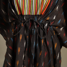 Brown Pochampally Ikat Weave Cotton Kaftan (Medium)