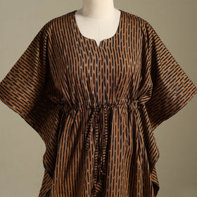 Brown Pochampally Ikat Weave Cotton Kaftan (Medium)