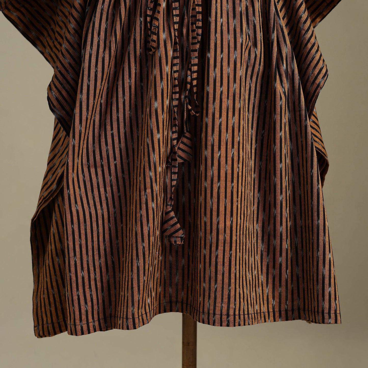 Brown Pochampally Ikat Weave Cotton Kaftan (Medium)