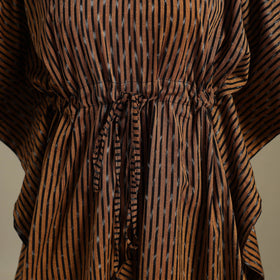 Brown Pochampally Ikat Weave Cotton Kaftan (Medium)