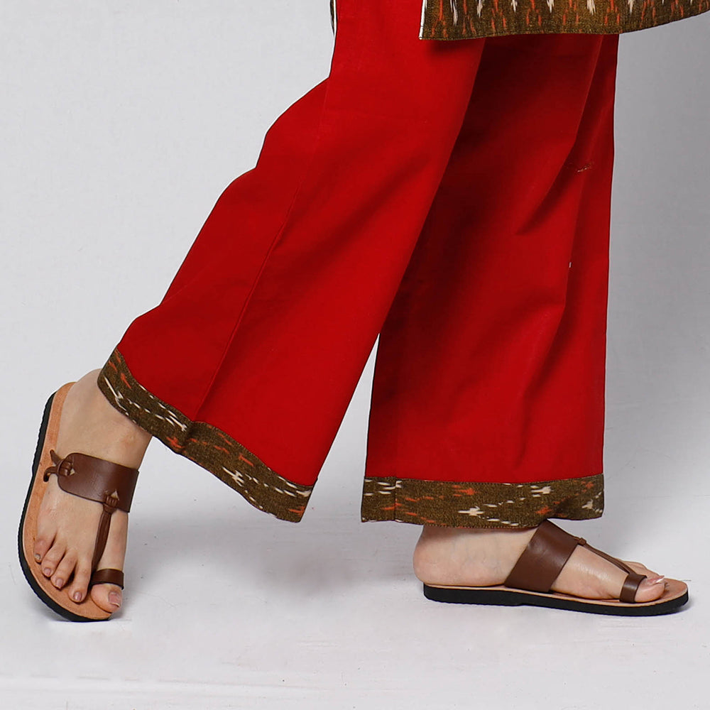 Buy Pochampally Ikat Weave Cotton Kurta with Palazzo & Dupatta Set Online l iTokri.com