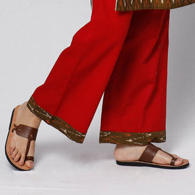 Buy Pochampally Ikat Weave Cotton Kurta with Palazzo & Dupatta Set Online l iTokri.com