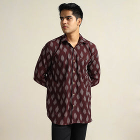  Pochampally Ikat Weave Cotton Men Full Sleeve Shirt 18 