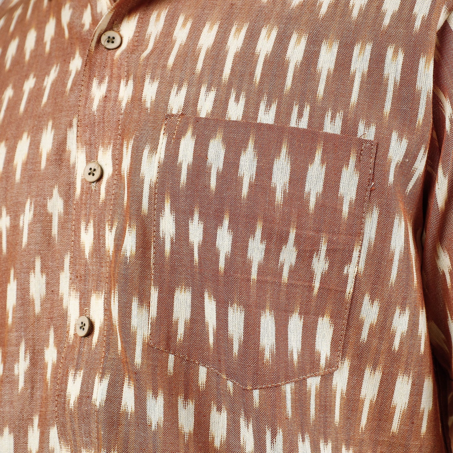 Buy Pochampally Ikat Weave Cotton Men Half Sleeve Shirt Online at iTokri.com
