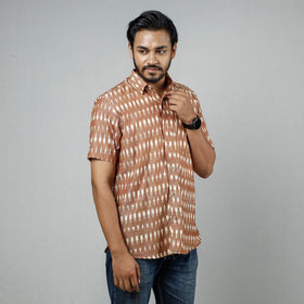 Buy Pochampally Ikat Weave Cotton Men Half Sleeve Shirt Online at iTokri.com