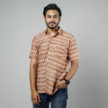 Buy Pochampally Ikat Weave Cotton Men Half Sleeve Shirt Online at iTokri.com