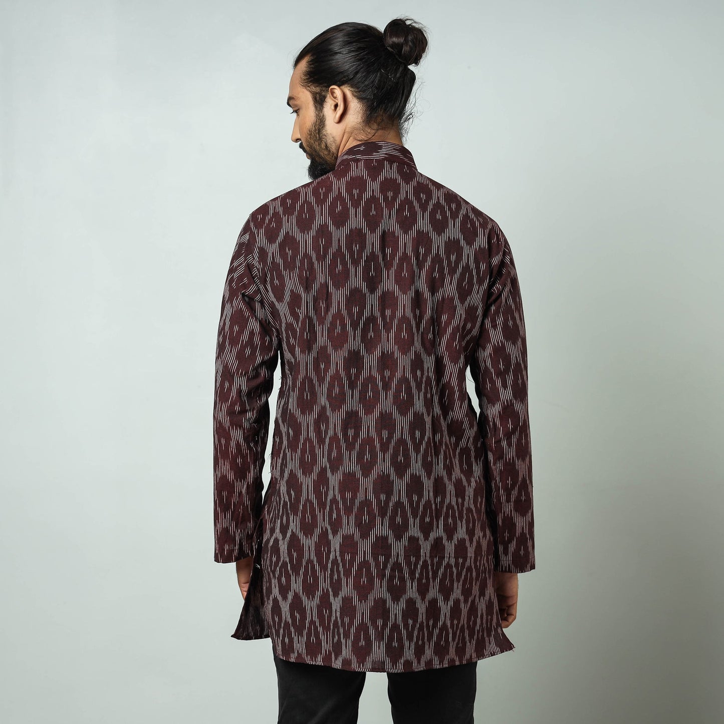 Buy Pochampally Ikat weave Cotton Men's Short Kurta Online at iTokri.com