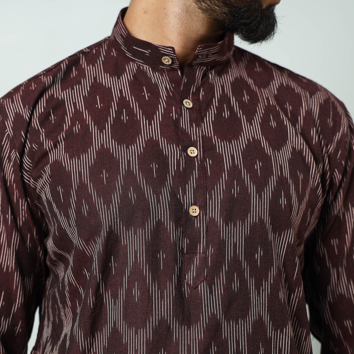 Buy Pochampally Ikat weave Cotton Men's Short Kurta Online at iTokri.com
