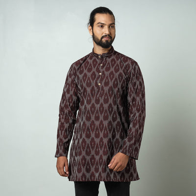Buy Pochampally Ikat weave Cotton Men's Short Kurta Online at iTokri.com