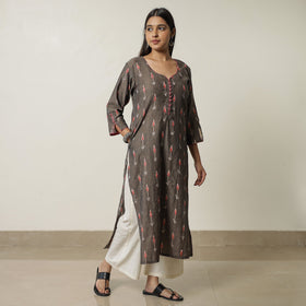 Buy Pochampally Ikat Weave Cotton Straight Kurta 17 Online at iTokri.com