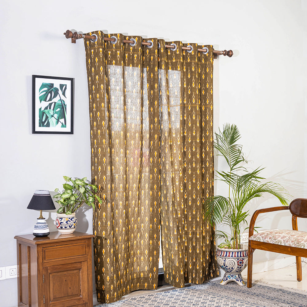 Buy Pochampally Ikat Weave Pure Cotton Fabric Door Curtain Online at iTokri.com