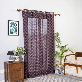Brown - pochampally ikat weave pure cotton fabric door
