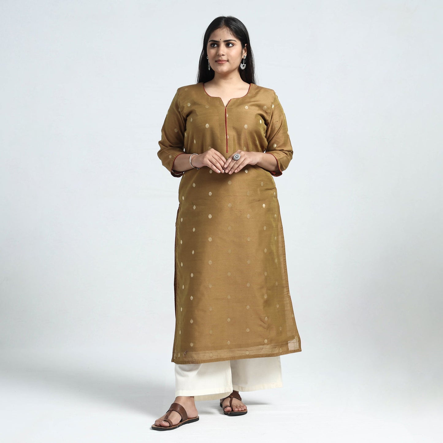 silk straight kurta