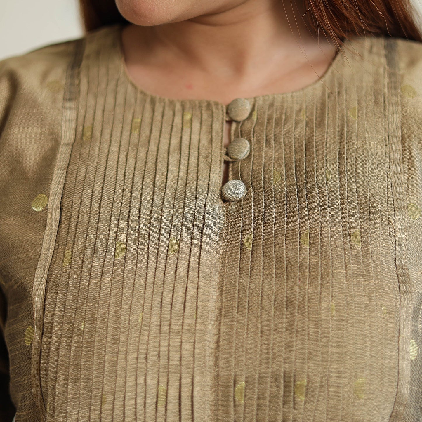 Buy Polka Zari Butta Spun Dupion Silk Long Straight Kurta 06 Online at iTokri.com