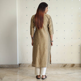 Buy Polka Zari Butta Spun Dupion Silk Long Straight Kurta 06 Online at iTokri.com