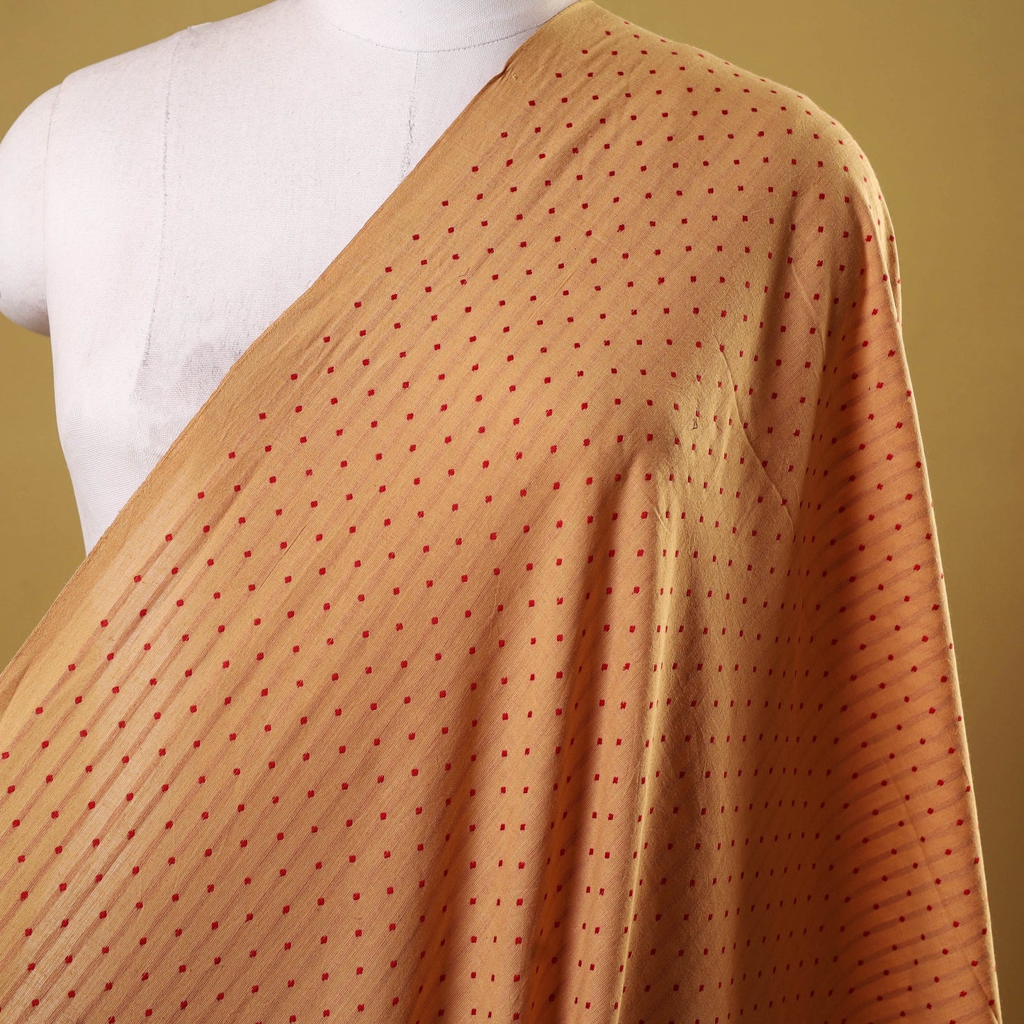 Brown - prewashed cotton jacquard fabric 05 - handcrafted