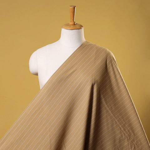 Brown Prewashed Cotton Jacquard Fabric