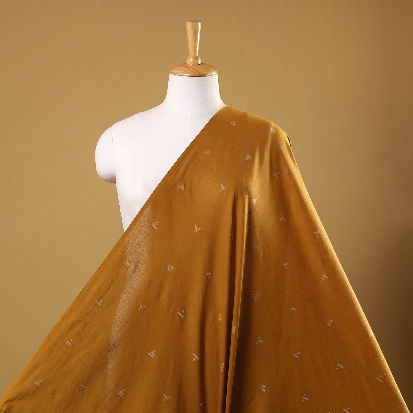 Brown Prewashed Cotton Jacquard Fabric