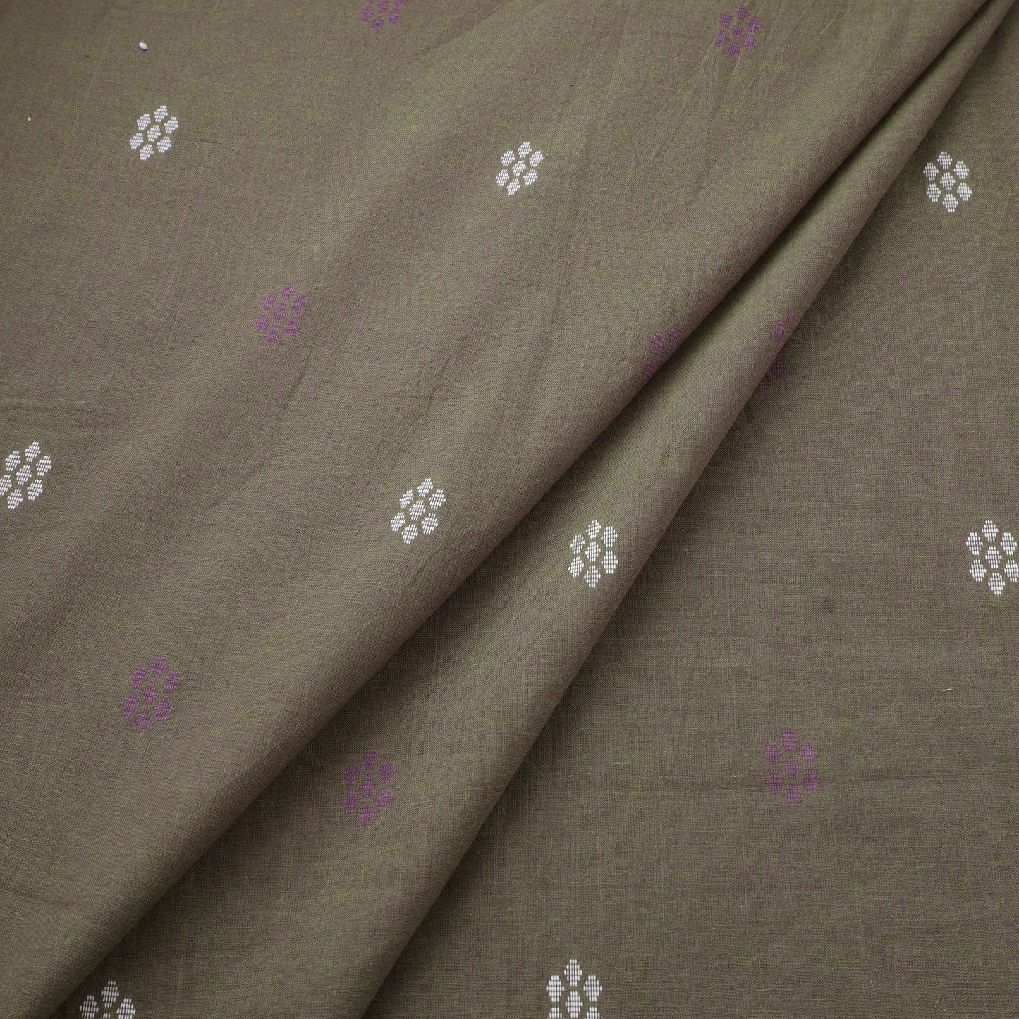 Brown Prewashed Cotton Jacquard Fabric