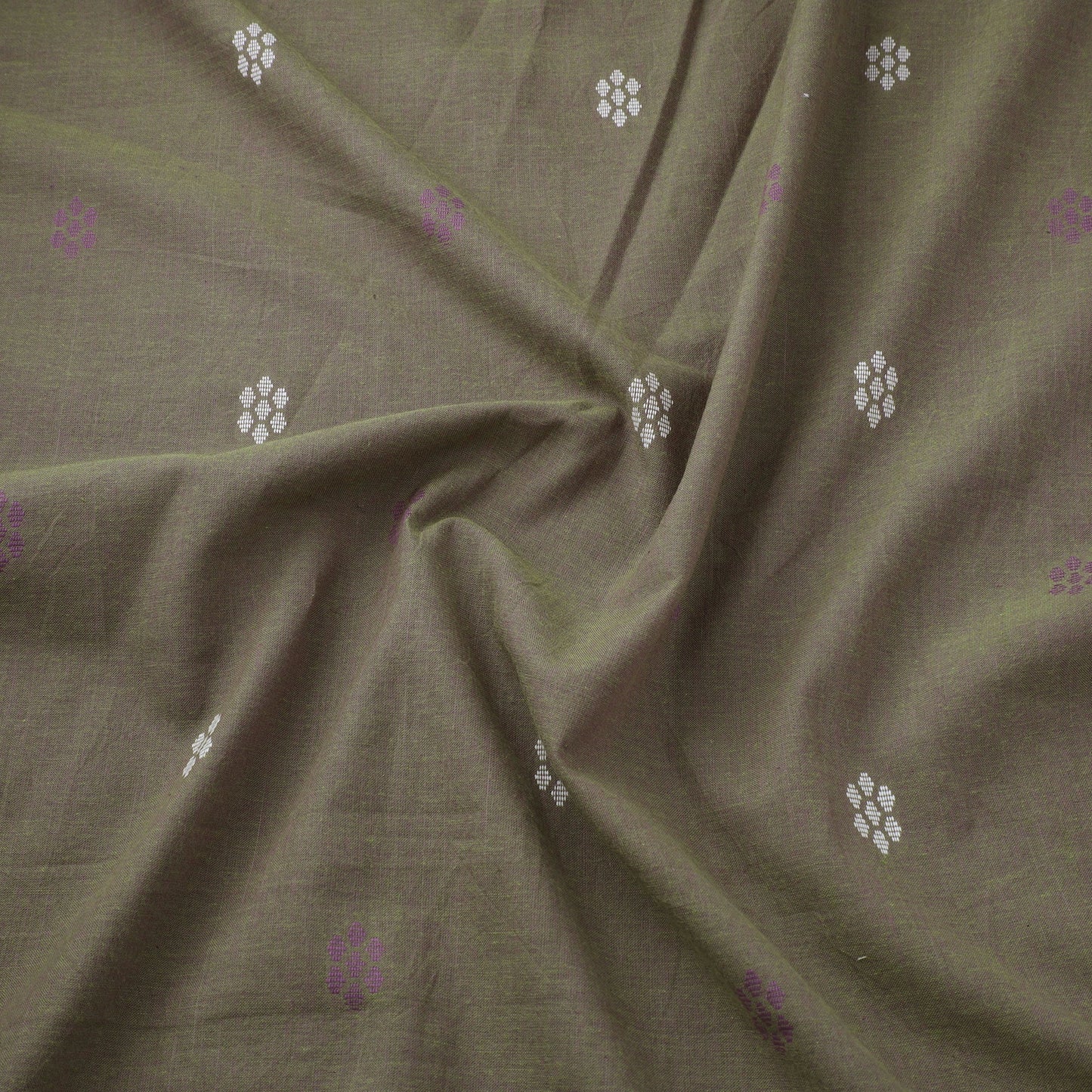 Brown Prewashed Cotton Jacquard Fabric