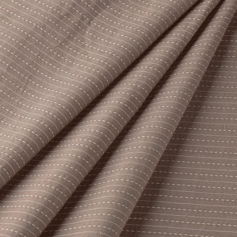  Brown Prewashed Running Stitch Plain Cotton Fabric