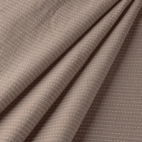  Brown Prewashed Running Stitch Plain Cotton Fabric