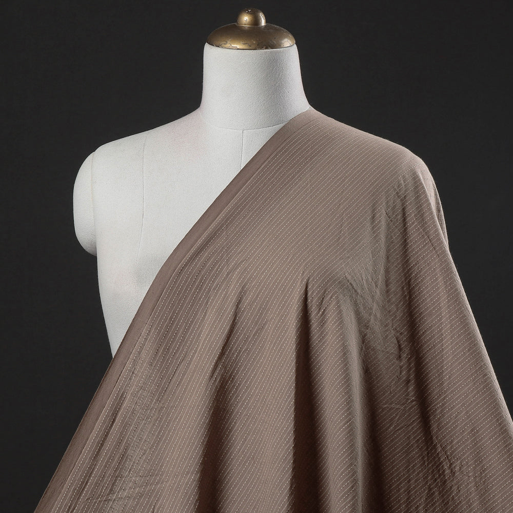  Brown Prewashed Running Stitch Plain Cotton Fabric
