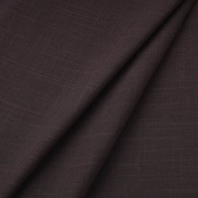 Brown Prewashed Slub Cotton Plain Fabric