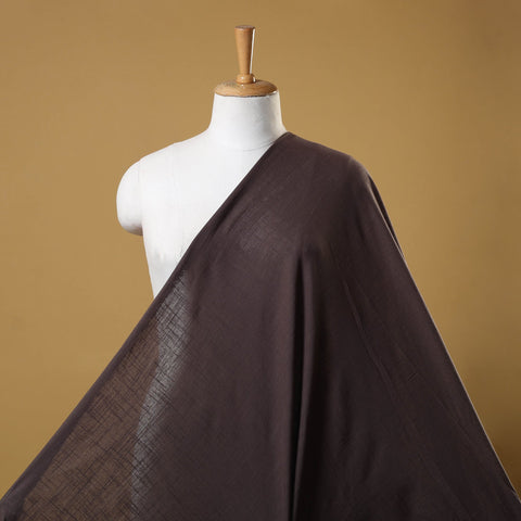 Brown Prewashed Slub Cotton Plain Fabric
