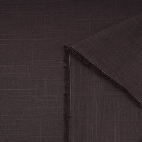 Brown Prewashed Slub Cotton Plain Fabric