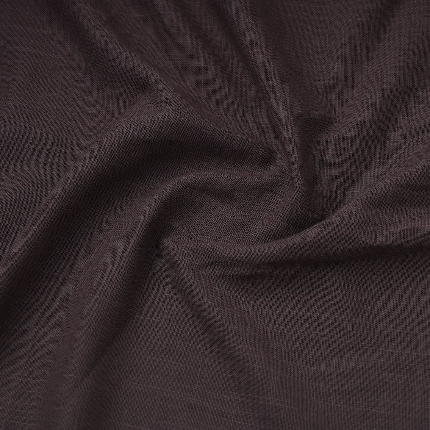 Brown Prewashed Slub Cotton Plain Fabric