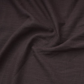 Brown Prewashed Slub Cotton Plain Fabric
