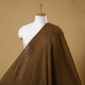 Brown Prewashed Slub Cotton Plain Fabric