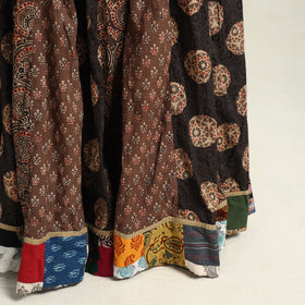  Ajrakh Block Printed 24 Kali Patchwork Cotton Long Skirt 05 