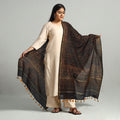 Buy Block Printed Chanderi Silk Handloom Ajrakh Dupatta