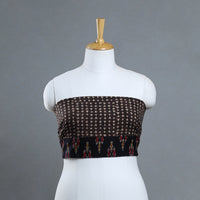 Brown - printed cotton akola blouse piece 04 - handcrafted