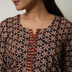  Brown Block Print Cotton Bagru Co-Ord Set 