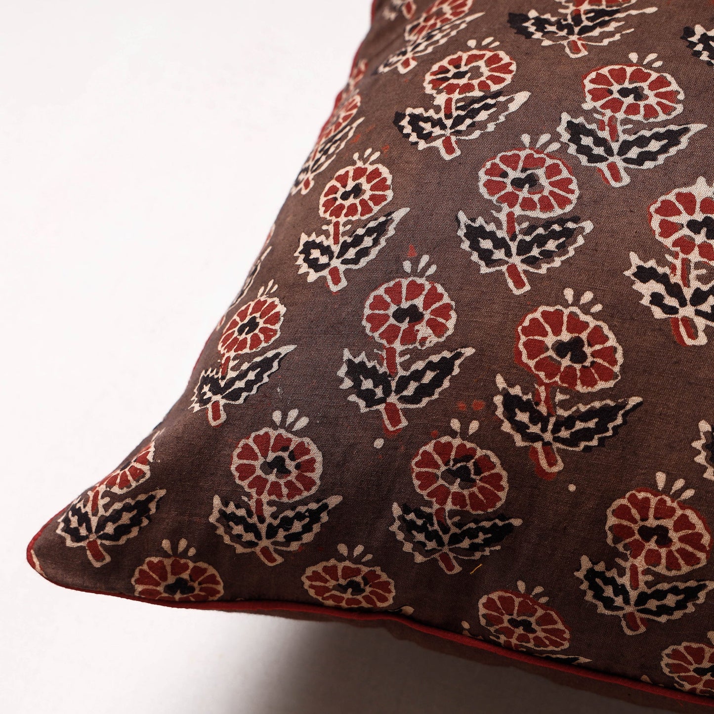 Buy Ajrakh Block Printed Cotton Cushion Cover Online at iTokri.com