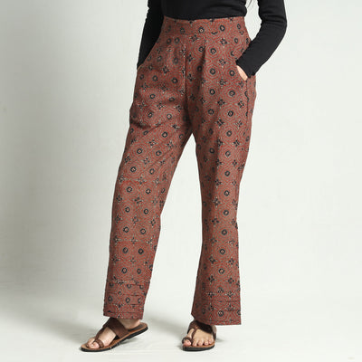 Buy Ajrakh Block Printed Cotton Elasticated Palazzo Online at iTokri.com